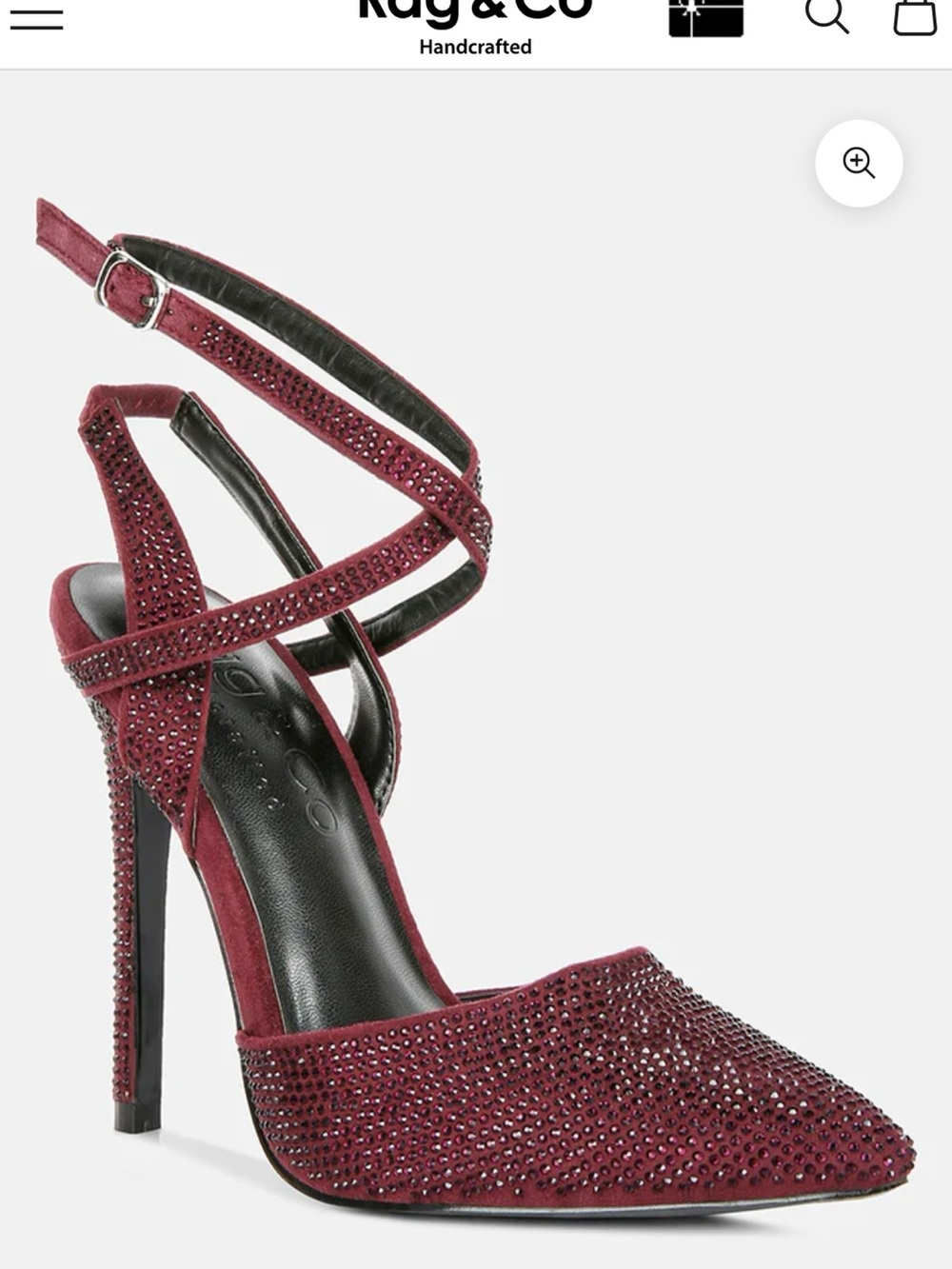 Rag & Co Charmer Rhinestone Embellished Stiletto Heels in Burgundy Women Size 9